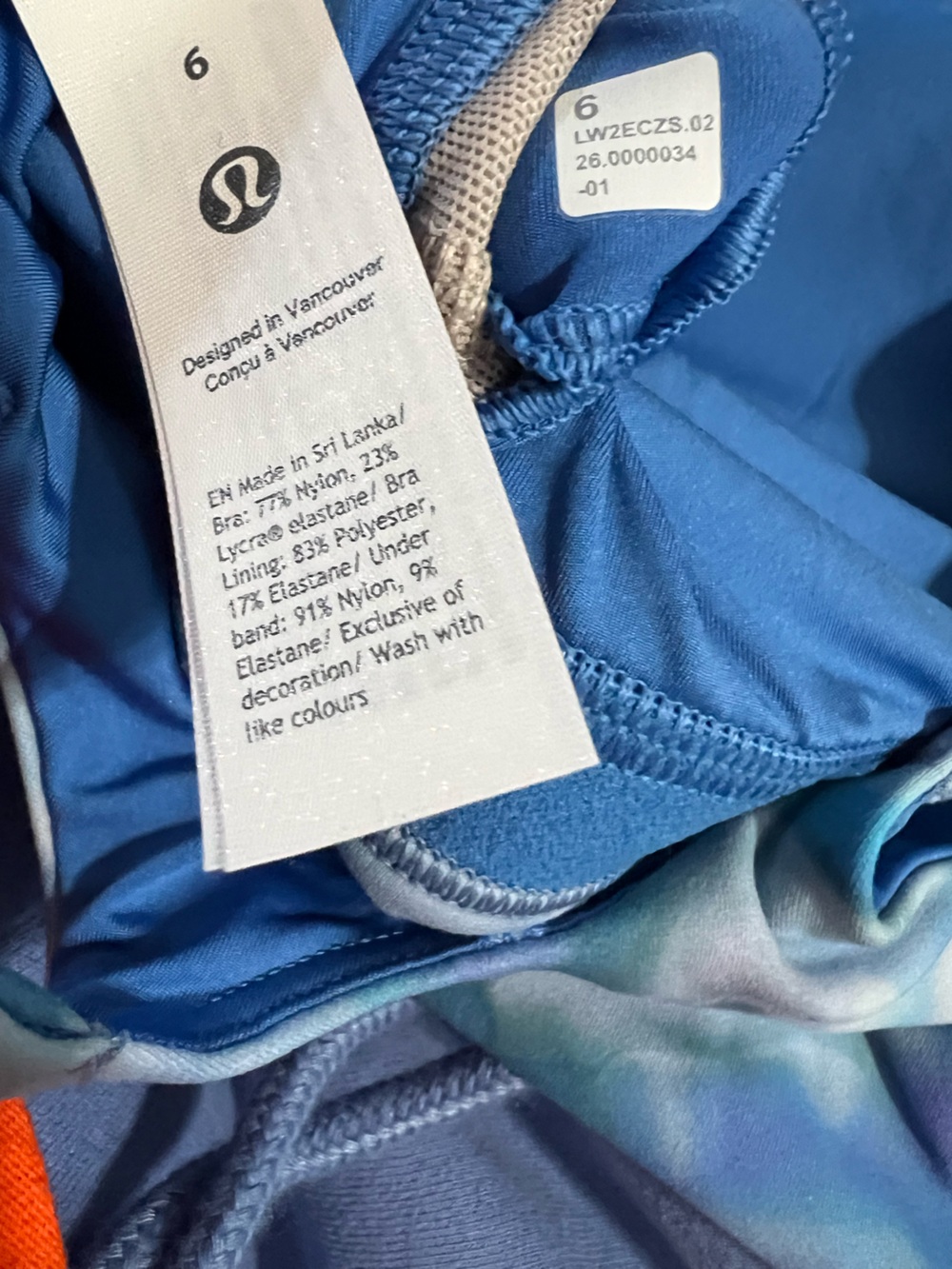 Lululemon Wunder Train Strappy Racer Bra C/D Filament Blue Multi Size 6 NWT - Picture 6 of 6